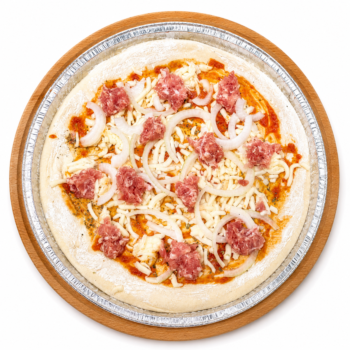 Pizza Botifarra Crua amb cèba